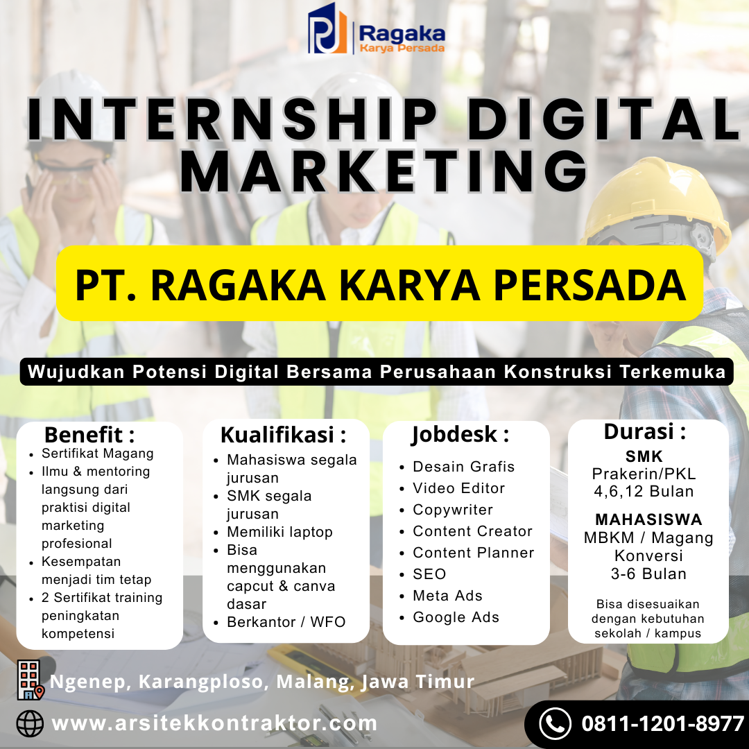 INTERNSHIP digital marketing | MBKM / Magang Konversi SMK dan Mahasiswa | Info Magang Malang - Lowker Malang